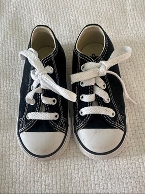 Kids Black Converse Lace-Up Sneakers